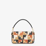 Baguette Canvas Bag With Multicolor FF Embroidery - Image 3